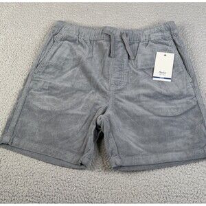 KATIN Boys Kord Patio Short Large 14-16 Gray Corduroy Elastic Waist  6" Inseam